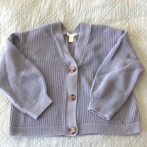 H&M corn flower sea blue soft pastel cardigan sweater